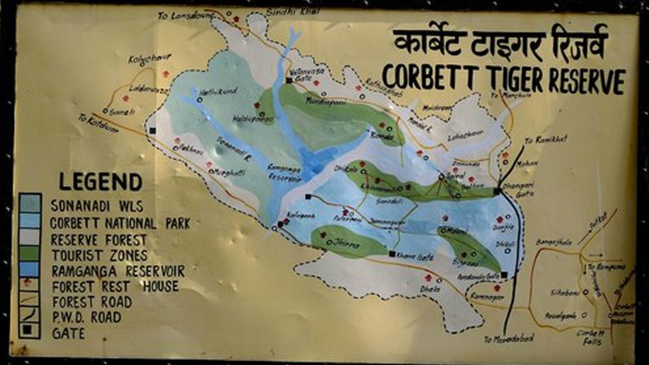 Map of Jim Corbett National Park